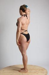 Woman Adult Muscular White Fitness poses Standing poses Underwear